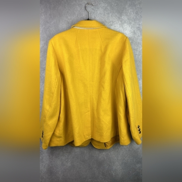 Talbots Classic Shetland Blazer Yellow Mustard Wool Office Women's Size 22WP - Picture 9 of 12